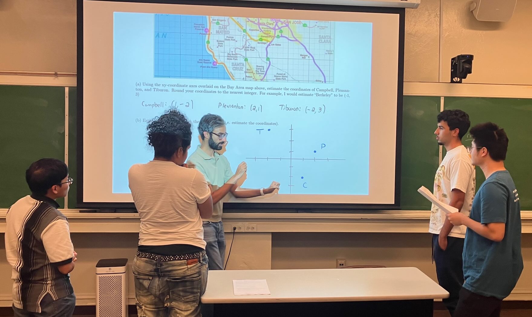 Seminar students working together in a group